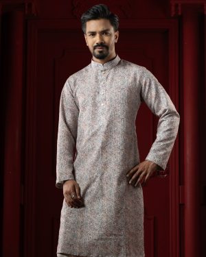 Vintage Mosaic Sequins Cotton Panjabi