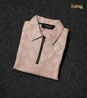 Old Money Half Zipper Polo - Cream Peach